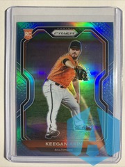 2021 Panini Prizm Keegan Akin #14 Carolina Blue Rookie Baltimore